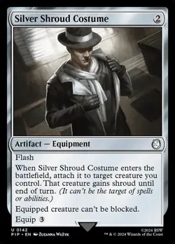 Silver Shroud Costume Universes Beyond: Fallout MTG Magic The Gathering - Image 1