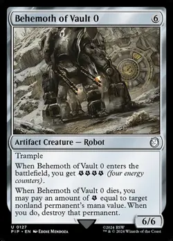Behemoth of Vault 0 Universes Beyond: Fallout MTG Magic The Gathering - Image 1