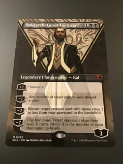 MTG Streets Of Strixhaven 0282 Ral Zarek, Guest Lecturer Borderless - Image 1