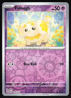 Fidough 038/091 Pokemon SV: Paldean Fates Reverse Holo Common NM - Image 1