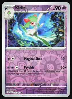 Kirlia - 028/091 Pokemon SV: Paldean Fates Reverse Holo Uncommon NM - Image 1