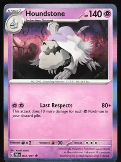 Houndstone 106/198 Pokemon SV01: Scarlet & Violet Base Set Holo Rare NM - Image 1