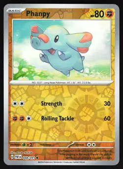 Phanpy 048/091 Pokemon SV: Paldean Fates Reverse Holo Common NM - Image 1
