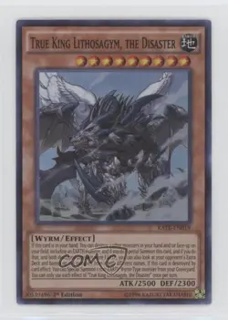 Super Rare - True King Lithosagym the Disaster 1st Ed. YuGiOh Raging Tempest - Image 1