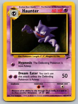 Haunter 29/102 Uncommon Base Set Unlimited Pokemon Moderately Played - Image 1