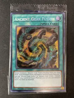 Yugioh TCG #LDS1-EN090 Ancient Gear Fusion Limited Ed Secret Rare Promo SEALED - Image 1