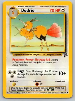 Dodrio 37/130 Uncommon Base Set 2 Pokemon Lightly Played - Image 1