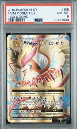 Pokemon TCG M Pidgeot EX 105/108 Evolutions Ultra Rare Full Art Holo Mega 220HP - Image 1