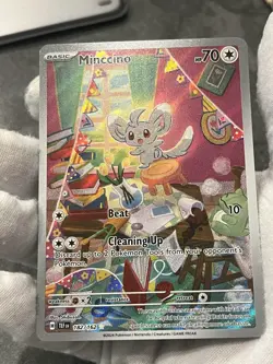 Pokemon TCG Minccino 182/162 Temporal Forces Holo Illustration Rare NM - Image 3