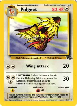Pokemon TCG Pidgeot 24/64 Non-Holo Rare Jungle LP - Image 1