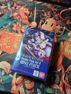 BUNDLE! Double Pack Set 9 and One Piece TCG OP-14 The Azure Sea’s Seven Booster - Image 1