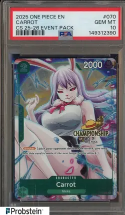 2025 One Piece EN CS 25-26 Event Pack #070 Carrot PSA 10 GEM MINT - Image 1