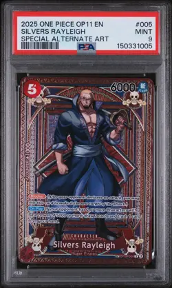 2025 ONE PIECE OP11-A FIST OF DIVINE SPEED #005 SILVERS RAYLEIGH SPECIAL ALT PSA - Image 1