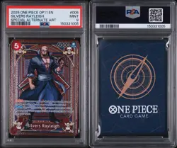 2025 ONE PIECE OP11-A FIST OF DIVINE SPEED #005 SILVERS RAYLEIGH SPECIAL ALT PSA - Image 3