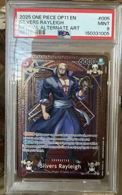 2025 ONE PIECE OP11-A FIST OF DIVINE SPEED #005 SILVERS RAYLEIGH SPECIAL ALT PSA - Image 4