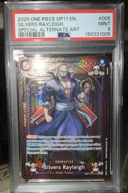 2025 ONE PIECE OP11-A FIST OF DIVINE SPEED #005 SILVERS RAYLEIGH SPECIAL ALT PSA - Image 5