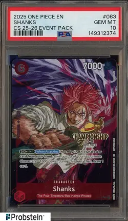 2025 One Piece EN CS 25-26 Event Pack #083 Shanks PSA 10 GEM MINT - Image 1