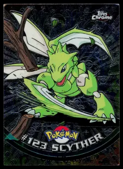 Scyther #123 - Topps Chrome Series 2 Pokemon Card Played - Image 1
