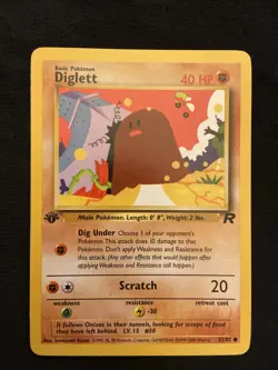 Diglett 52/82 Team Rocket 1st Edition WOTC Pokemon Card NM - Image 1
