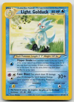 Pokemon Card Light Golduck Uncommon Neo Destiny 047/105 - Image 1