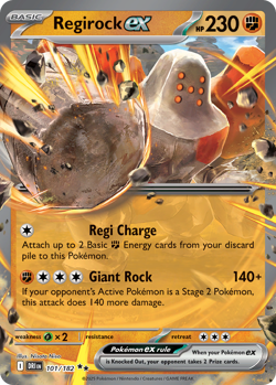 Regirock ex 101/182 Double Rare | Destined Rivals | Pokemon Card - Image 1