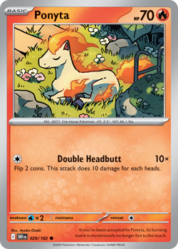 Ponyta 29/182 Common | Destined Rivals | Pokemon Card - Image 1