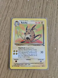 Pokemon TCG Raichu Card 29/62 Fossil Rare - LP / Excellent Condition - Image 1