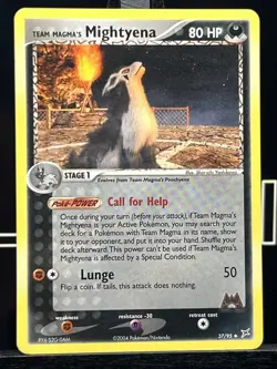 Team Magma's Mightyena 37/95 Team Magma vs Aqua Regular Uncommon Pokemon Card - Image 3