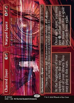 MTG CHARRED FOYER // WARPED SPACE BORDERLESS Duskmourn: House of Horror NM - Image 1