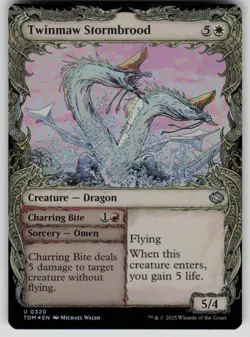 Twinmaw Stormbrood (Showcase) Foil Uncommon Tarkir: Dragonstorm 320 MTG NM 2025 - Image 1