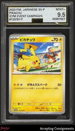 2023 Pokemon TCG Scarlet & Violet SV-P Promos Japanese #120SVP Pikachu AGS 9.5 - Image 1