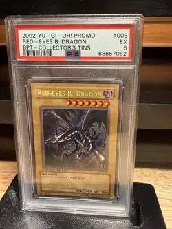 2002 Yu-Gi-Oh! Promo Red-Eyes B. Dragon BPT-005 PSA 5 NM – BPT Collector’s Tins - Image 1