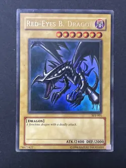 Yugioh Red-Eyes Black Dragon SDJ-001 Unlimited Ultra Rare - Image 1