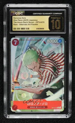 2026 One Piece The Azure Sea's Seven OP14 Japanese Roronoa Zoro Alt Art CGC 10 - Image 1