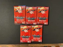 Lot of 5 - One Piece OP-13 Carrying On His Will Booster Packs New Factory Sealed - Image 1