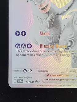 Pokemon White Flare Reshiram EX 173/086 BWR Holo Rare Card LP - Image 5