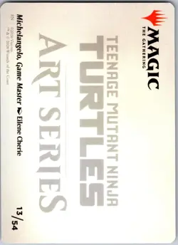 Michelangelo, Game Master Art Card 13 Teenage Mutant Ninja Turtles NM - Image 2