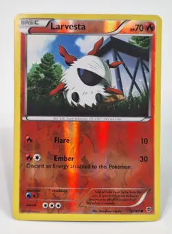 Larvesta 12/101 Plasma Blast Reverse Holo Pokemon Card TCG Fukada 2013 Fire - Image 1