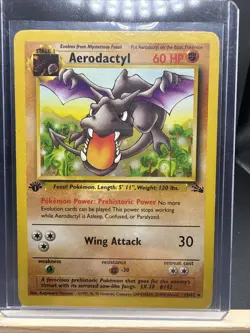 Pokemon TCG Aerodactyl Fossil 1st Edition Non-Holo Rare Card 16/62 - Image 1
