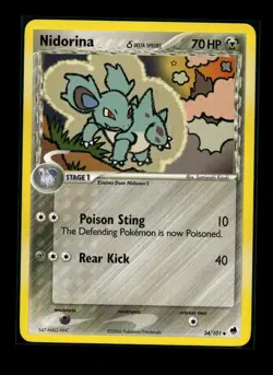 Nidorina (Delta Species) Dragon Frontiers #34/101 Uncommon Pokemon Card NM- - Image 1