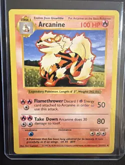 Arcanine 23/102 Base Set 1st Edition (Shadowless) Uncommon Pokemon Card - Image 1