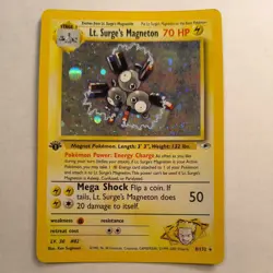GYM HEROES 8 LT. SURGE'S MAGNETON POKEMON CARD WOTC HOLO - Image 1