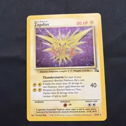 Pokemon TCG Zapdos Fossil 15/62 Holo Rare Unlimited English Card LP/MP - Image 1