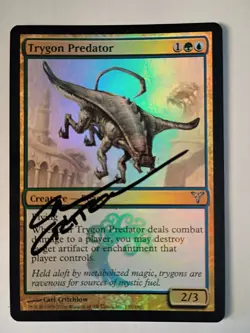 Magic The Gathering - 1x Signed Foil Trygon Predator (mtg) Dissension - Image 1
