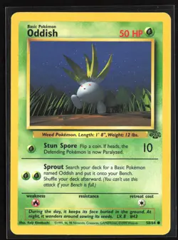 Pokemon TCG - Oddish Unlimited Common Jungle 58/64 MP - Image 1