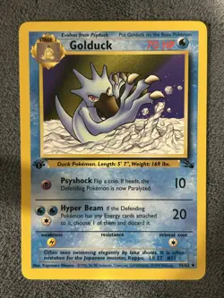 1st Edition Golduck 35/62 Fossil Vintage Pokemon Card NM! - Image 1