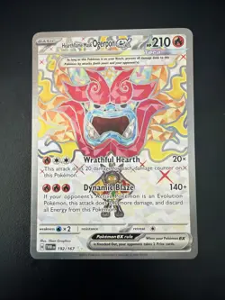 Pokemon TCG Hearthflame Mask Ogerpon EX Twilight Masquerade Ultra Rare Card - Image 1