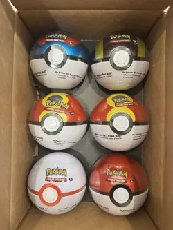 Pokemon TCG 6 Various Pokeball Lot Of 6 Tins. Costco Exclusive. New. - Image 1