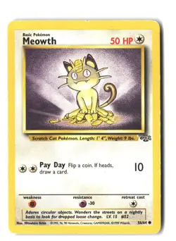 Meowth 56/64 Common Jungle Pokemon Moderately Played - Image 1