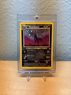 Pokemon TCG Houndoom Neo Revelation Holo Card 8/64 Unlimited Rare - SWIRL - Image 1